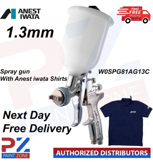 ANEST IWATA HTE 2AV SPRAY GUN W/CUP MM 1.3 Spray Gun - With Anest iwata shirts